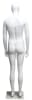 6'3" matte white male abstract head mannequin with fiberglass construction, tempered glass base, calf rod, and foot support - Image 4 of 0