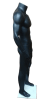 5'8" headless male mannequin with matte black fiberglass finish and base for clothing displays - Image 4 of 0