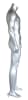 5'11" headless male mannequin with matte silver fiberglass finish and base for menswear retail displays - Image 2 of 0