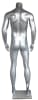 5'11" headless male mannequin with matte silver fiberglass finish and base for menswear retail displays - Image 3 of 0