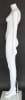 Matte white female headless fiberglass mannequin with arms by side and tempered glass base for retail clothing displays - Image 2 of 0