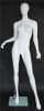 Matte white female fiberglass egghead mannequin with elbow-on-hip pose and tempered glass base for retail clothing display - Image 2 of 0