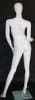 Matte white female egghead mannequin made of durable fiberglass, featuring a stylish and contemporary design on a tempered glass base for retail clothing display. - Image 3 of 0