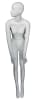 Full-size matte white abstract female egghead mannequin with a casual cool leaning-back pose and removable arms, ideal for sophisticated retail clothing display. - Image 2 of 0