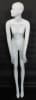 Full-size matte white abstract female egghead mannequin with a casual cool leaning-back pose and removable arms, ideal for sophisticated retail clothing display. - Image 4 of 0