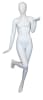 Flirty Matte White Abstract Female Mannequin - Leg Up - Image 1 of 0