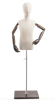 Child display dress form with natural canvas torso on wooden flat base adjustable retail mannequin for boutiques and designers - Image 4 of 0
