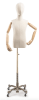 Child display dress form with bronze canvas torso on metal rolling base adjustable retail mannequin for boutiques and designers - Image 3 of 0