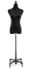 Female display dress form with natural canvas torso on metal rolling base - adjustable retail mannequin for boutiques and designers - Image 16 of 0