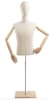 Male display dress form with natural canvas torso on wooden flat base adjustable retail mannequin for boutiques and designers - Image 4 of 0