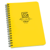 Rite in the Rain FIELD JOURNAL Notebook - Yellow with a side spiral. Made with a Polydura cover and wire-o binding. The 4 5/8 in x 7 in size books also have Field patterns available with numbered pages. 64 pages (32 sheets). This book is waterproof. - Image 1 of 0