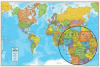 Blue Ocean Series World Wall Map - A 24x36 inch laminated world map with vivid blue oceans and dry-erase surface for educational use. - Image 2 of 0
