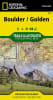 Boulder and Golden Colorado hiking trails map. Features key points of interest including Boulder Mountain Park, Clear Creek, Golden Gate Canyon State Park, Alderfer/Three Sisters Park, Lookout Mountain, and the iconic Red Rocks amphitheater. The communit - Image 1 of 0