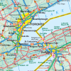 United States and Canada detailed double-sided border map featuring international crossing checkpoints and highways from British Columbia to Maine. - Image 2 of 0