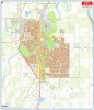 Red Deer and Gasoline Alley large wall map 36x42 showing detailed city street grid, highways, and community facilities. - Image 1 of 0