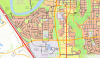 Red Deer and Gasoline Alley large wall map 36x42 showing detailed city street grid, highways, and community facilities. - Image 2 of 0