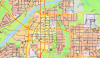 Red Deer and Gasoline Alley large wall map 36x42 showing detailed city street grid, highways, and community facilities. - Image 3 of 0