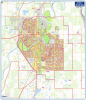 Red Deer and Gasoline Alley postal code wall map 36x42 showing FSA boundaries, street grid, and highway networks. - Image 1 of 0
