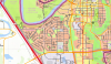 Red Deer and Gasoline Alley postal code wall map 36x42 showing FSA boundaries, street grid, and highway networks. - Image 2 of 0