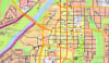 Red Deer and Gasoline Alley postal code wall map 36x42 showing FSA boundaries, street grid, and highway networks. - Image 3 of 0
