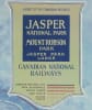 A detailed section of a 1935 pictorial map showing Mount Robson (12,972 ft), Berg Lake Camp, Berg Lake, and the Canadian National Railway line (black track) near the southern boundary of Mount Robson Park. - Image 3 of 0