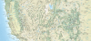 Large 45x30 wall map of the contiguous United States showing physical features, mountain ranges, rivers, and shaded relief topography. - Image 2 of 0