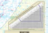 Full-view Manitoba Wall Map featuring highway route markers, distance guide, and provincial legend in a 26x39 inch format. - Image 4 of 0