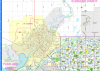 MapTown Edmonton and Area wall map showing detailed street networks, LRT lines, zoning, and municipal boundaries. - Image 4 of 0