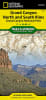 Grand Canyon National Park - North & South Rims Trail Map. Key areas include Colorado River miles 60-98, North and South Rim visitor centers, Grand Canyon Village, Tusayan, Bright Angel Trail (plus elevation profile), West Rim Trail, Kaibab Trail, Arizona - Image 1 of 0