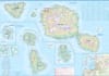 Tahiti and Polynesian Cruising travel map showing Society Islands, Bora Bora, and Cook Islands with topographic contour lines and cruise routes. - Image 3 of 0