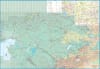 Uzbekistan and Kazakhstan travel map showing regional road networks, Aral Sea, and city street insets for Tashkent, Samarkand, Astana, and Almaty. - Image 3 of 0