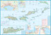 Waterproof double-sided Puerto Rico and US Virgin Islands travel reference map featuring road networks and San Juan city insets. - Image 3 of 0
