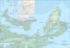 Double-sided road map of Nova Scotia and Prince Edward Island showing the Cabot Trail and lighthouse locations. - Image 3 of 0