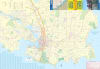 Topographic travel map of Victoria and Southern Vancouver Island showing contour lines, hiking trails, and beaches. - Image 2 of 0
