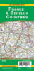 Detailed GM Johnson road map of France and Benelux (Belgium, Netherlands, Luxembourg) showing highway networks, distances, and points of interest. - Image 1 of 0