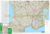 Detailed GM Johnson road map of France and Benelux (Belgium, Netherlands, Luxembourg) showing highway networks, distances, and points of interest. - Image 2 of 0