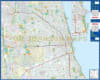 Chicago Illinois street map showing downtown enlargement, CTA train lines, and Cook County suburban roads. - Image 2 of 0