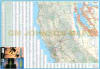 Folded California road map featuring state highway routes, mountain elevations, national parks, and regional city maps for Los Angeles, San Francisco, and San Diego. - Image 2 of 0