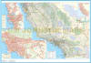 Folded California road map featuring state highway routes, mountain elevations, national parks, and regional city maps for Los Angeles, San Francisco, and San Diego. - Image 3 of 0