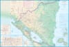 Double-sided road map of Honduras and Nicaragua featuring topographic shading and city street maps. - Image 3 of 0
