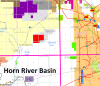 Horn River Geological Play Map. This Geological Play map includes all Subsurface Oil and Gas Rightsifrom the Surface to the Basement (all formations) in the Horn River basin. Includes current grid (detailed to the section), lakes and rivers, places, pipel - Image 3 of 0