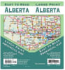 Front cover of the GM Johnson Easy-to-Read Alberta Large Print Road Map highlighting highways, campgrounds, and city insets including Calgary, Edmonton, and Yellowknife, NWT. - Image 1 of 0