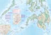 Double-sided waterproof road map of the Philippines showing Luzon and Mindanao with city insets of Manila and Cebu. - Image 3 of 0