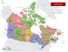 Simplistic and colorful laminated wall map of Canada for kids showing provinces, territories, and capital cities. - Image 1 of 0