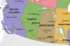 Simplistic and colorful laminated wall map of Canada for kids showing provinces, territories, and capital cities. - Image 3 of 0