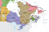 Simplistic and colorful laminated wall map of Canada for kids showing provinces, territories, and capital cities. - Image 4 of 0