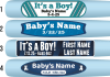 Baby Boy Birth Announcement Custom 18" Baseball Bat - 1 piece minimum - Full Color Print - Image 2 of 0
