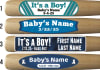 Baby Boy Birth Announcement Custom 18" Baseball Bat - 1 piece minimum - Full Color Print - Image 3 of 0