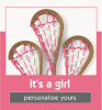 lacrosse gift for baby<br>pink and white laces - Image 1 of 0