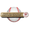 engraved 18" souvenir baseball bat "thank you coach" - Image 1 of 0